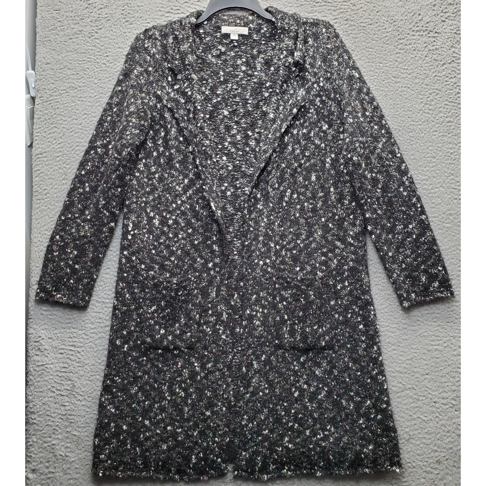 Caslon Coat Womens Plus 2X Multi Chunky Knit Long Sleeve Notch Lapel Open Front